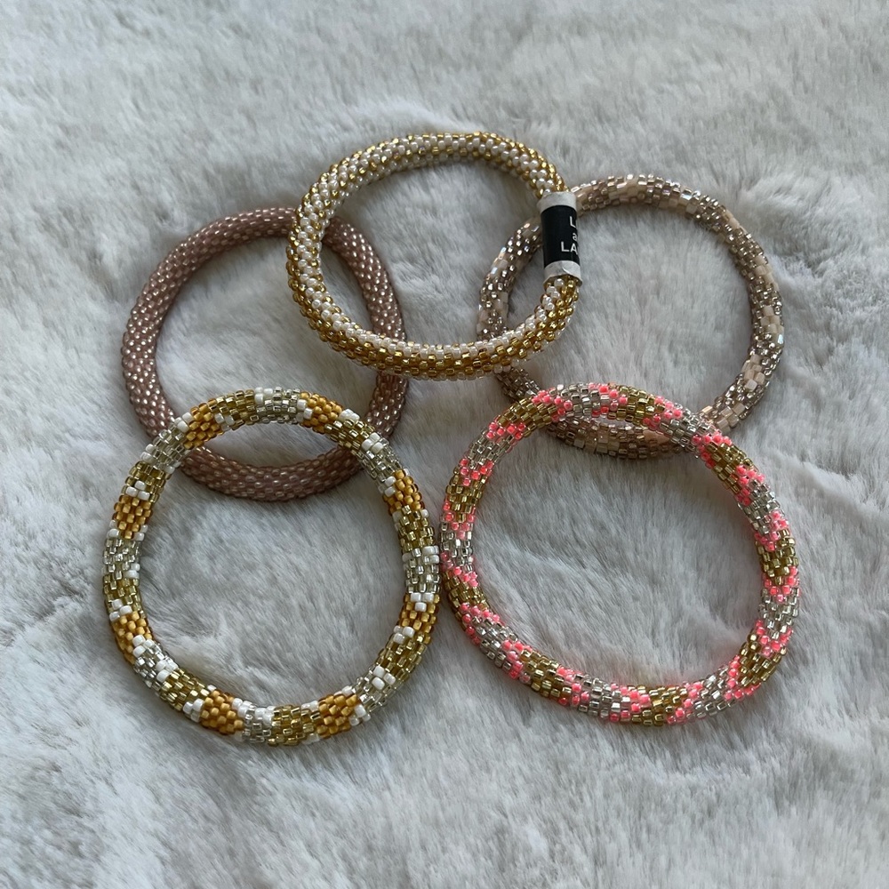Lily & Laura bracelets ~ set of 5 neutral stack
